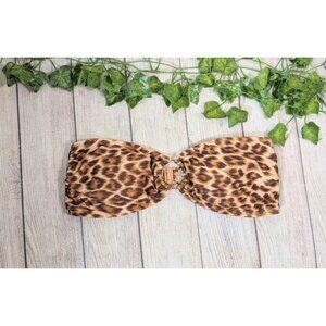Zimmermann Women's Bikini Top Strapless Animal Print Cheetah Ring Size 1
